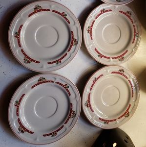 Tienshan Stoneware Christmas Country Bear 6 Saucer